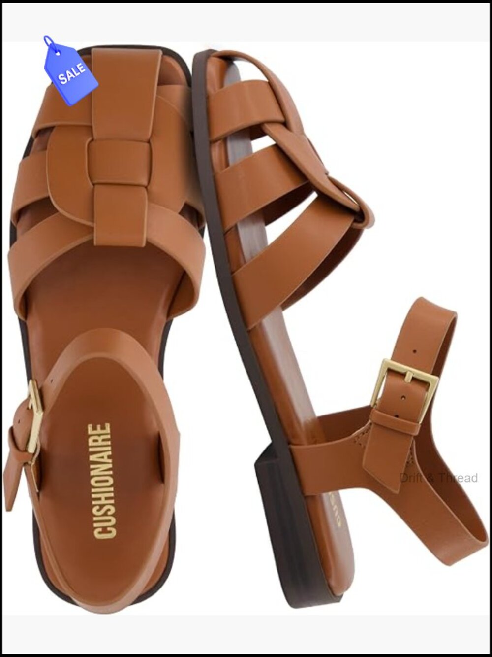 Fisherman Sandals Flat Closed Toe Adjustable Ankle Strap Faux Leather